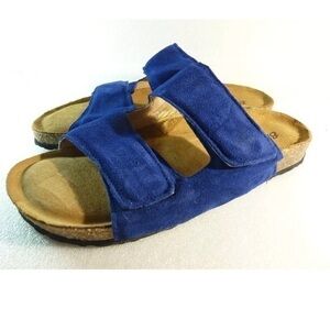 Bio-Gold Made in Italy Blue Suede Sandals NWOT Sz 8